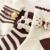 Three pairs of cartoon-decorated striped socks, pure cotton, sweat-absorbing and breathable, unisplicate Application Scenario